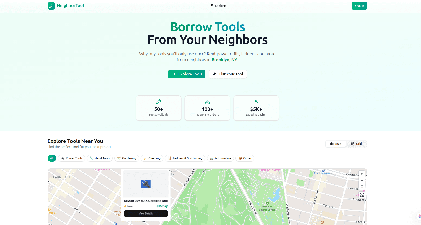 NeighborTool - Community Tool Sharing Platform