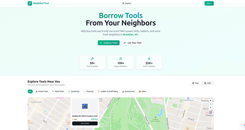 NeighborTool - Community Tool Sharing Platform